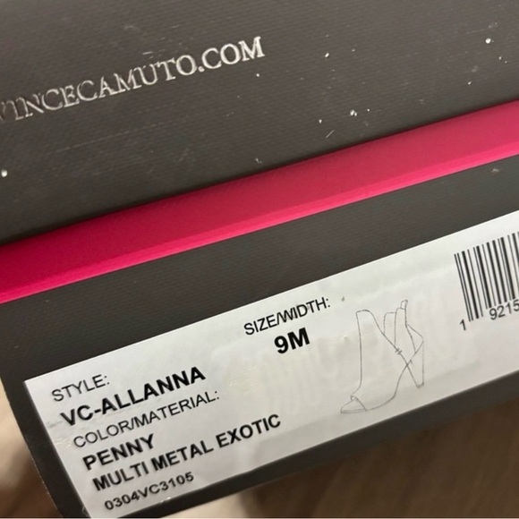 Vince Camuto Allanna Snakeskin Print Peep Toe Stiletto Booties brown copper NIB - Picture 5 of 11